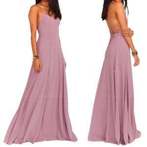 NWOT Show Me Your Mumu Weddings Godshaw Goddess Gown Chiffon Mauve Large